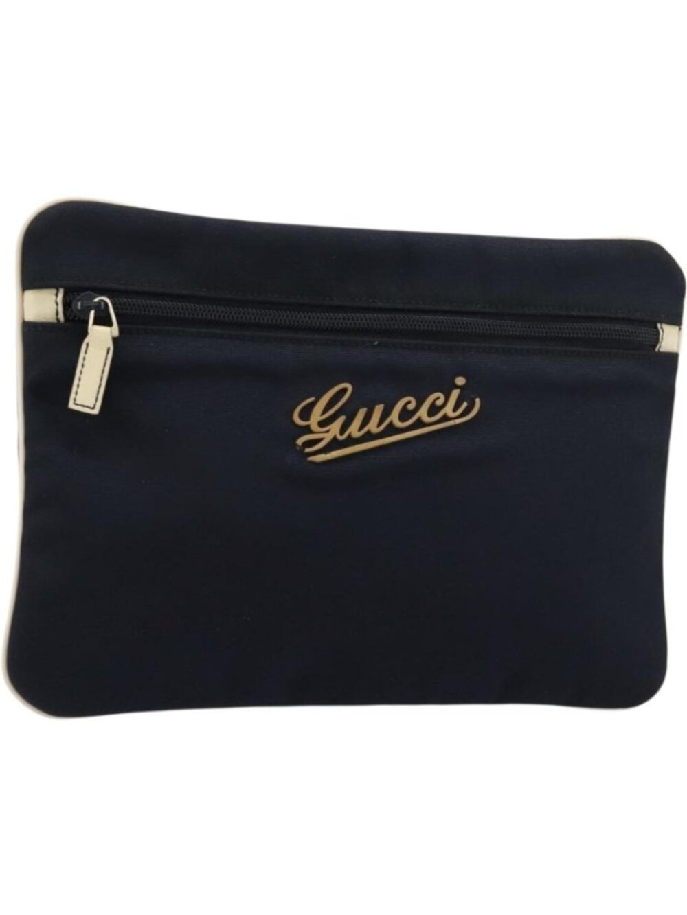 GUCCI Pouch Nylon Navy Silver